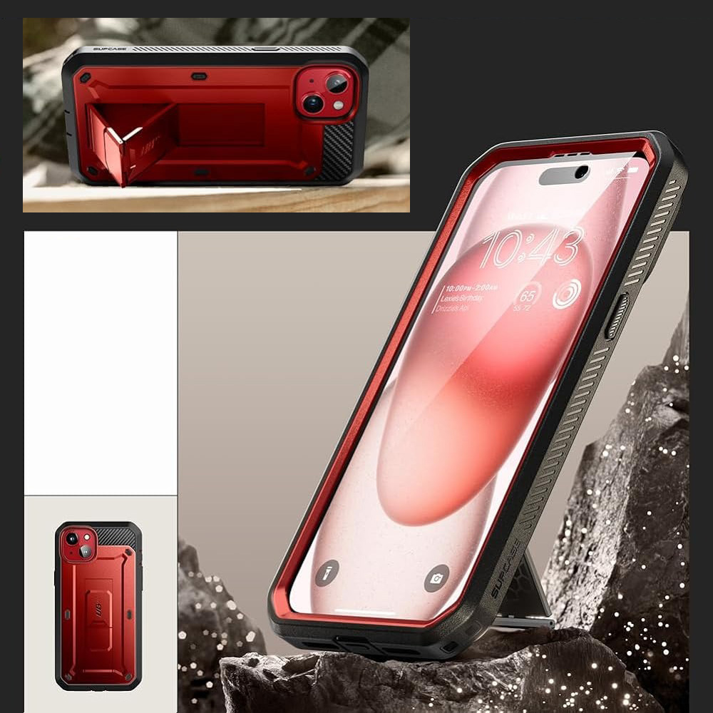 Etui pancerne Supcase Unicorn Beetle Pro do iPhone 15, czerwone